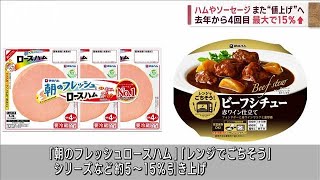 ハムやソーセージまた“値上げ”へ　去年から4回目　最大で15％↑(2023年7月13日)