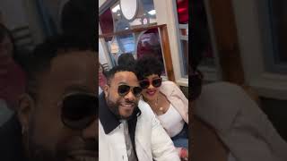 Actor Bolanle Ninolowo and wife in London