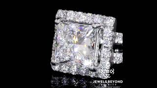 14kt gold ring with 3.11ct E VS1 Lab Grown princess cut solitaire and EF VVS-VS lab grown diamond.