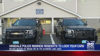 Hinsdale Police reminding residents to lock cars after recent break-ins