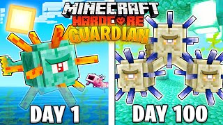 I Survived 100 Days as a ELDER GUARDIAN in HARDCORE Minecraft!