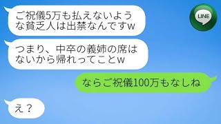 【LINE】年収3000万の私を貧乏人と勘違いして結婚式当日に追い返した弟嫁が、私の正体を知って態度を急変させた。「中卒女の席はないからw」と言っていたのに。