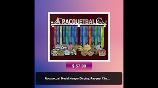 Racquetball Medal Hanger Display, Racquet Champion Medal Holder, Medal Rack, Highly Brushed Steel...