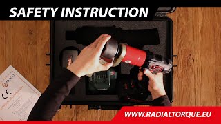 RAD battery B-RAD torque wrench - Safety instruction & do's and don'ts.