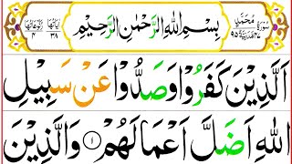 047 Surah Muhammad Full [Surah Muhammad Recitation with HD Arabic Text] Pani Patti Voice