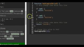 Comparison with the Logical Or Operator, freeCodeCamp Basic Javascript