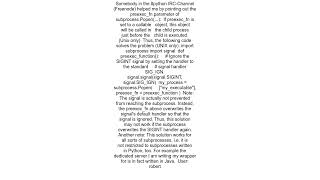 Python How to prevent subprocesses from receiving CTRL-C Control-C SIGINT