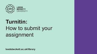 Turnitin: How to submit your assignment