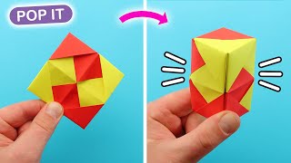 Easy Origami Pop It Fidgets. Antistress Moving PAPER TOYS. Origami Clic Clac card - Tutorial.