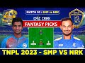 🔴Live TNPL 2023 Match 3: SMP vs NRK Dream11 Team | Siechem Madurai Panthers vs Nellai Royal Kings