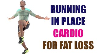 20 Minute Running In Place Cardio Workout for Fat Loss/ Nonstop Cardio 🔥 Burn 250 Calories 🔥