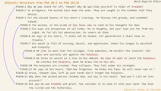 Chiastic Structure from Psalm 10:1 to Psalm 10:14 in World English Bible