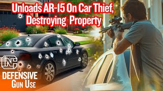 AR-15 Wielding Citizen Unloads On Car Thief, Destroying Other People's Property