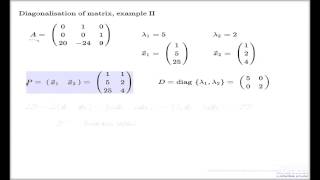 Diagonalisation of matrix, example II