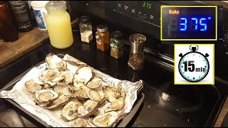 How to BAKE Cook Raw Oysters in Shell in the Oven