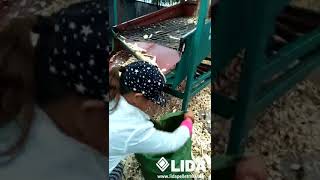 Shaking sieve from LIDA -screener for choosing different size wood chips