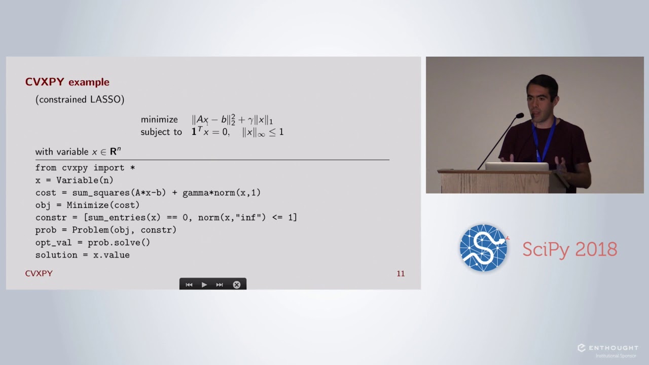 Pyvideo Org Convex Optimization In Python With Cvxpy