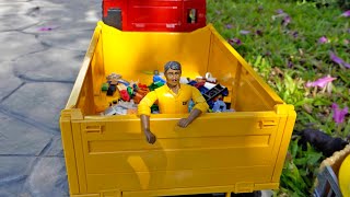 청소차, 포크레인 중장비 덤프트럭 장난감 놀이 Dump Truck with Excavator Truck Toy Activity