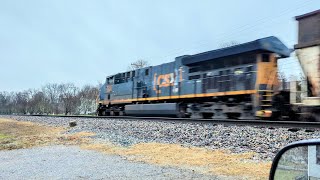 Southbound CSX mixed manifest with mid-train DPU on track one