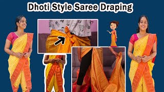 Dhoti Style Draping | Saree Draping tutorial | beginner friendly  | SD VLOGS