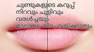 ചുണ്ടുകളുടെ കറുപ്പ് നിറവും ചുളിവും വരൾച്ചയും മാറാൻ