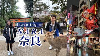 NARA VLOG 🇯🇵 日本奈良\u0026大阪自由行！春日大社+東大寺、必吃的大佛布丁+烤糰子、求個籤還可以被騙?! 雨天的道頓堀與心齋橋商店街、大阪必吃的章魚燒！🍡🦌⛩️