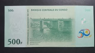 Congo 50 years of independence  500  franc banknote