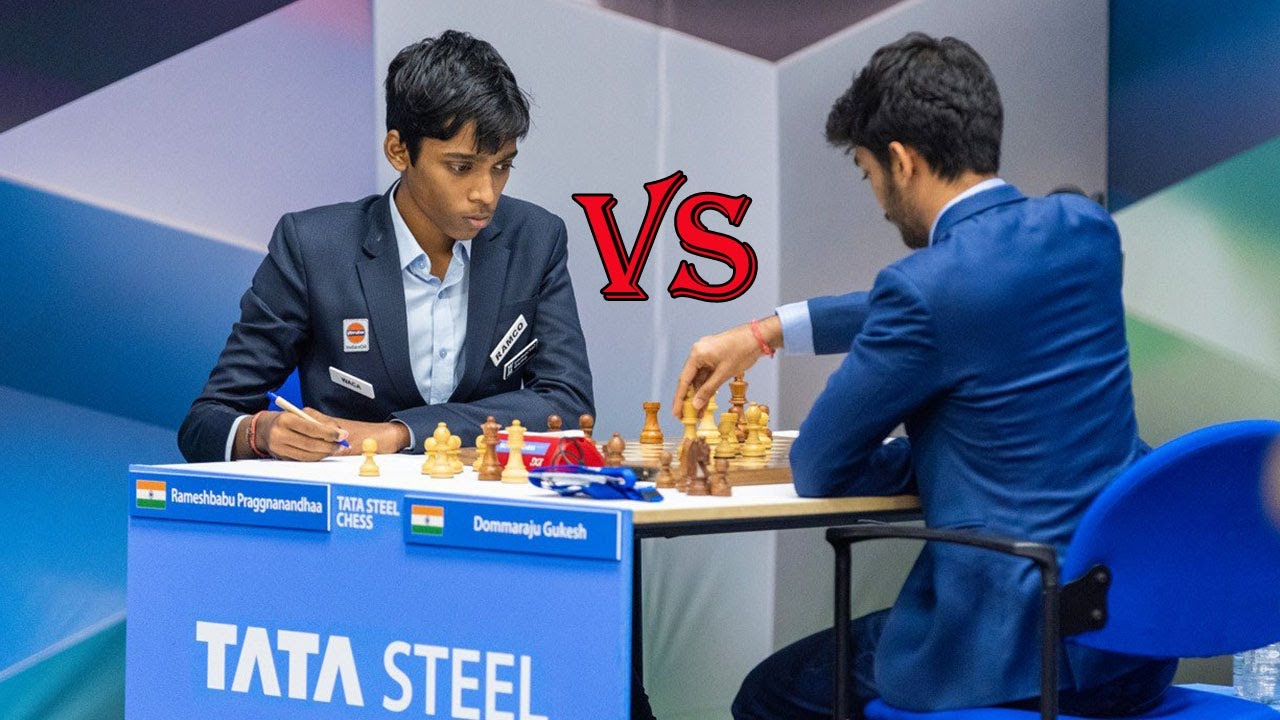 Gukesh (2725) Vs Praggnanandhaa (2684) || Tata Steel Chess 2023 - R10 ...