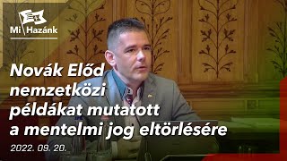 Politikusbűnözők közvádas ügyeinek mentelmi jog mögé rejtését sorolta Novák Előd