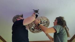 Boho Cage Ceiling Fan with Light Installation Video