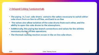 2 Delayed coking fundamentals اساسيات وحدة التفحيم المؤجل