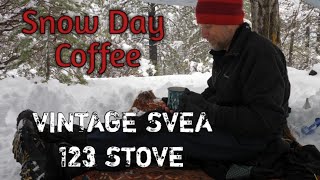 Coffee In The Snow Under A Tarp | Vintage Gear | SVEA 123 STOVE | 4K