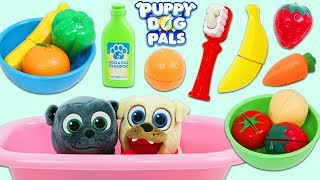 Disney Jr Puppy Dog Pals Morning Routine Brushing Teeth, Taking a Bath, and Eating Breakfast!