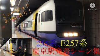 E257系500番台、255系東京駅発着シーン集(MHあり)