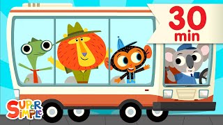 The Wheels On The Bus with Mr. Monkey! | And More Kids Songs | Super Simple Songs
