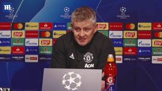 Man United boss Ole Gunnar reacts after United's loss to Leipzig