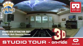 WOW 😱 Movie Park STUDIO TOUR in 3D - VR Roller Coaster VR180 3D onride 3D POV #vr180 #rollercoaster