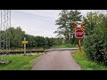 järnvägsövergång skogstorp railroad crossing in sweden