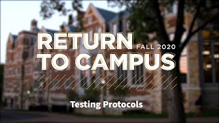 Return to Campus, Fall 2020: Testing Protocols