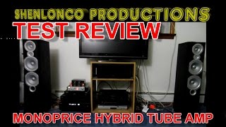 review Monoprice stereo Hybrid Tube Amp with Bluetooth infinity primus speakers