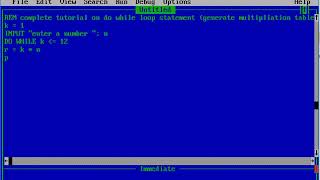 complete tutorial on Do while loop statement (generate multiplication table) QBASIC