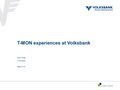 TMON experiences at Volksbank (Tibor Timár)