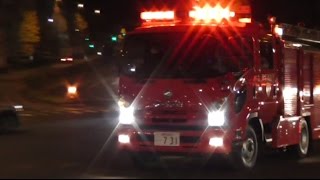 消防車 緊急走行の瞬間!!赤信号右に曲がります⤵マイクパフォーマンスのテンションが低めな消防士!!Japanese Fire truck emergency run