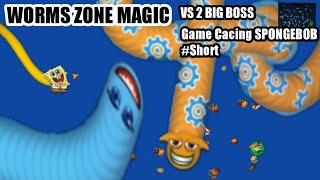 game Cacing SpongeBob worms zone magic beauty trap Slither snake vs 2 big bos #Shorts