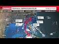 Tropics Update: Tropical Depression Four continues to strengthen