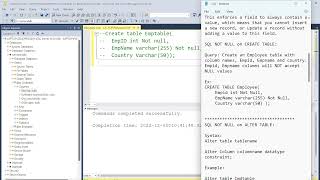 SQL Not Null Constraint part 1