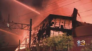 Philadelphia Firefighters Continue To Put Out Hot Spots After Massive 6-Alarm Fire At Warehouse In T