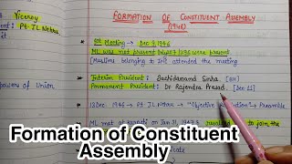 Formation of Constituent Assembly (1946)|| Handwritten Notes|| National Movement|| Modern India||