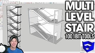 MODELING MULTI-LEVEL STAIRS in SketchUp with 1001Bit Tools