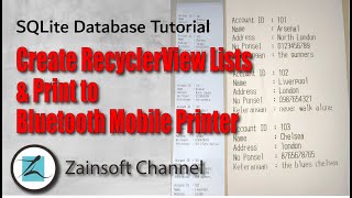 #4. SQLite DB Tutorials - Create RecyclerView Lists and Print to Bluetooth Mobile Printer